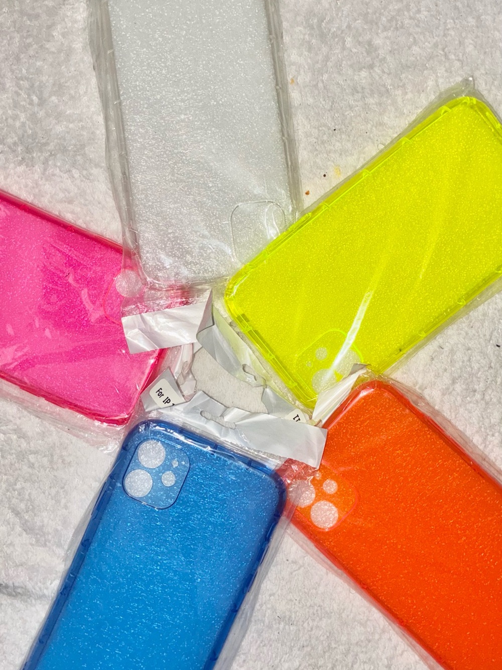Universal Neon Silicone Phone Case Set in Blue, Pink, Yellow, Orange, White